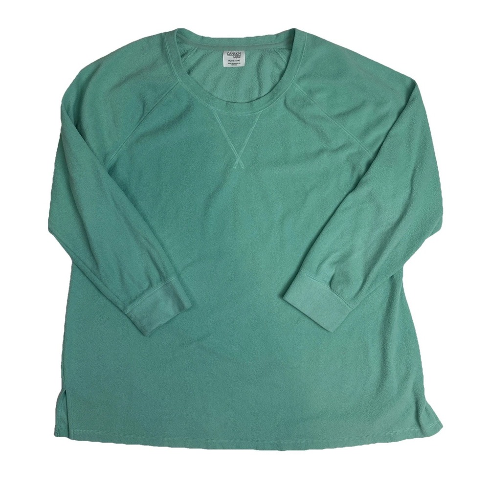 Danskin Now Fleece Long Sleeve Teal Pullover Womens Size 1X/XG 16W